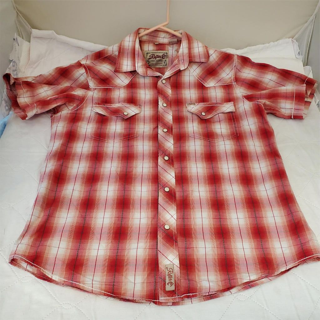 Rafter Short Sleeve & Panhandle Long Sleeve Shirts Blue and Red Size Medium