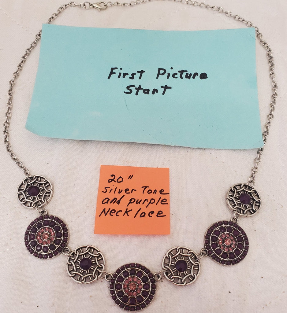 Paparazzi Vogue Garden Purple Beads Silver Tone Necklace
