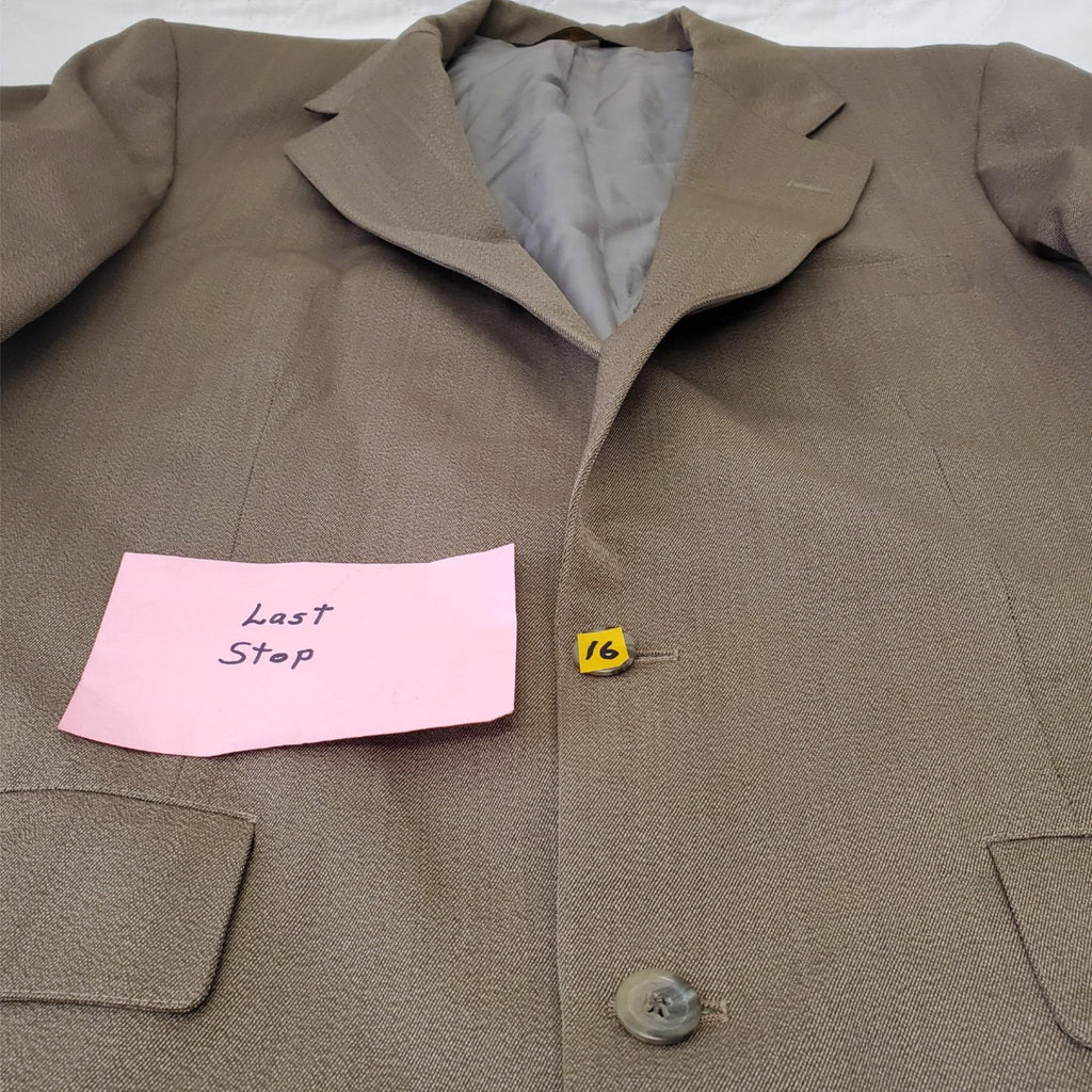 Joseph Abboud Sink Cashmere Copper Brown Check Blazer Suit Jacket Sport Coat 44L