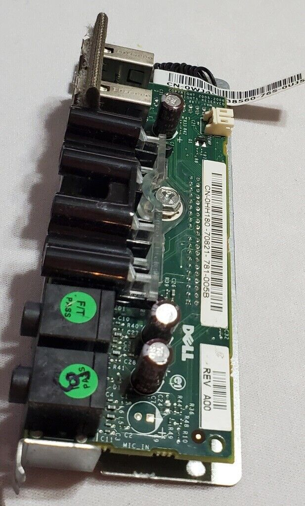 Dell Dimension 9200 Front USB, Audio, LED, Power Switch IO Panel CN-0HH180-70821