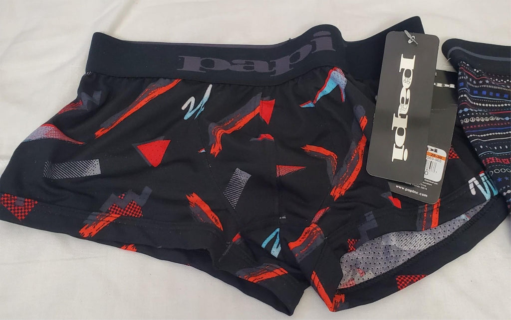 Pack of 2 Papi Men's Brazilian Printed Trunks Size S 28-30
