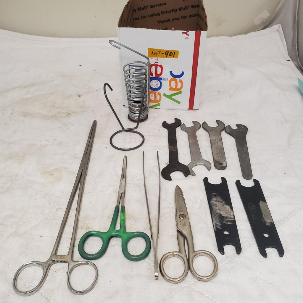 Lot of Assorted Surgical Forceps Scissors Tweezers and Small Wrenches LOT-901