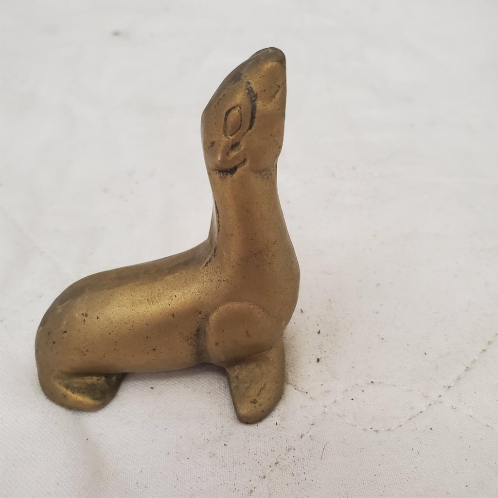 Vintage Brass Made in Taiwan Seal by Action Figure Figurine Paperweight