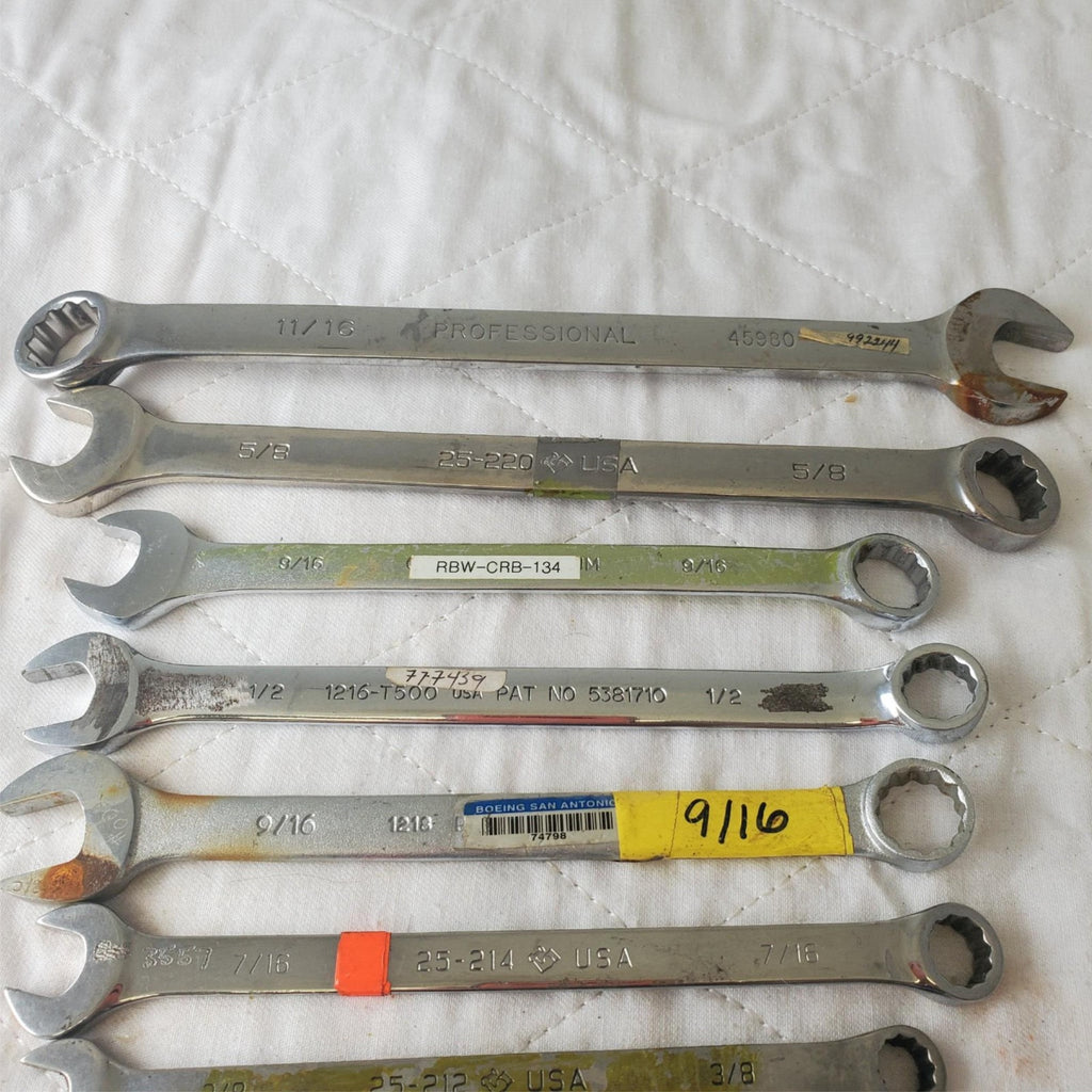 12 Pcs 12 Point SAE Combination Wrench Set - Lot 412
