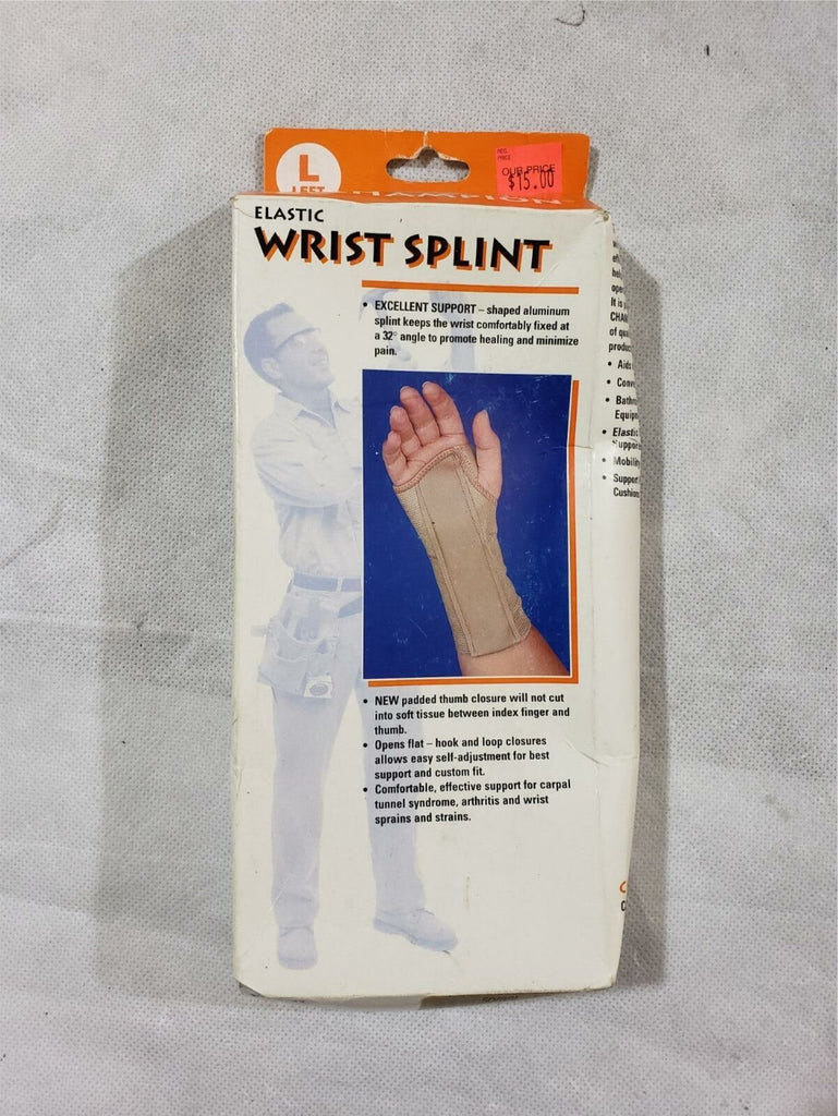 Champion Elastic Wrist Splint Size Large Sprains Strains Carpal Tunnel