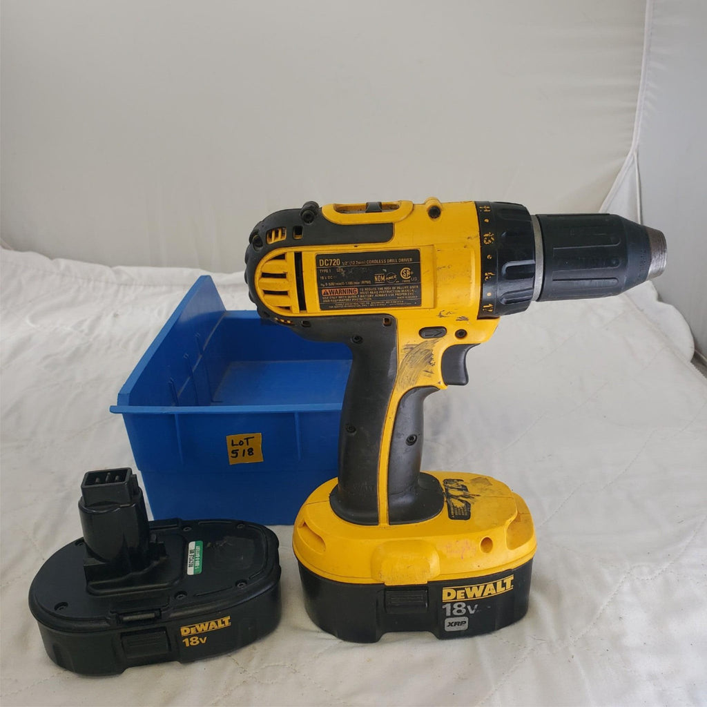 Dewalt 18V XRP DC720 Cordless Drill Driver with Battery & Charger LOT-518