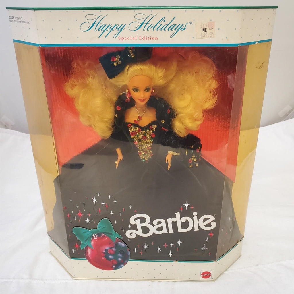 Barbie 1991 - Happy Holidays Barbie Doll - Holiday Treasure in Velvet & Jewel