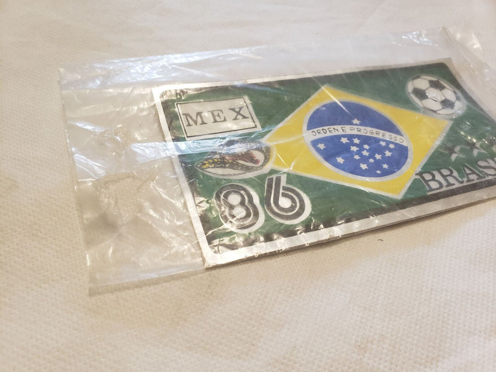 Original Vintage 1986 Football Brazil Mexico World Cup Sticker