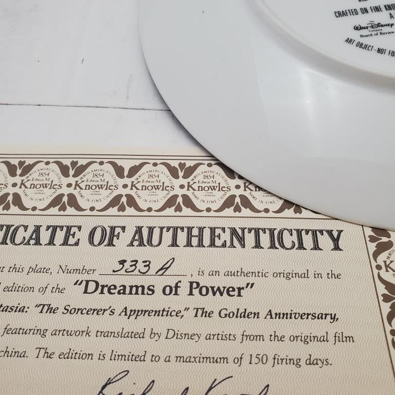 Walt Disney's Fantasia “Dreams of Power” Collector's Plate Edwin M. Knowles 1991