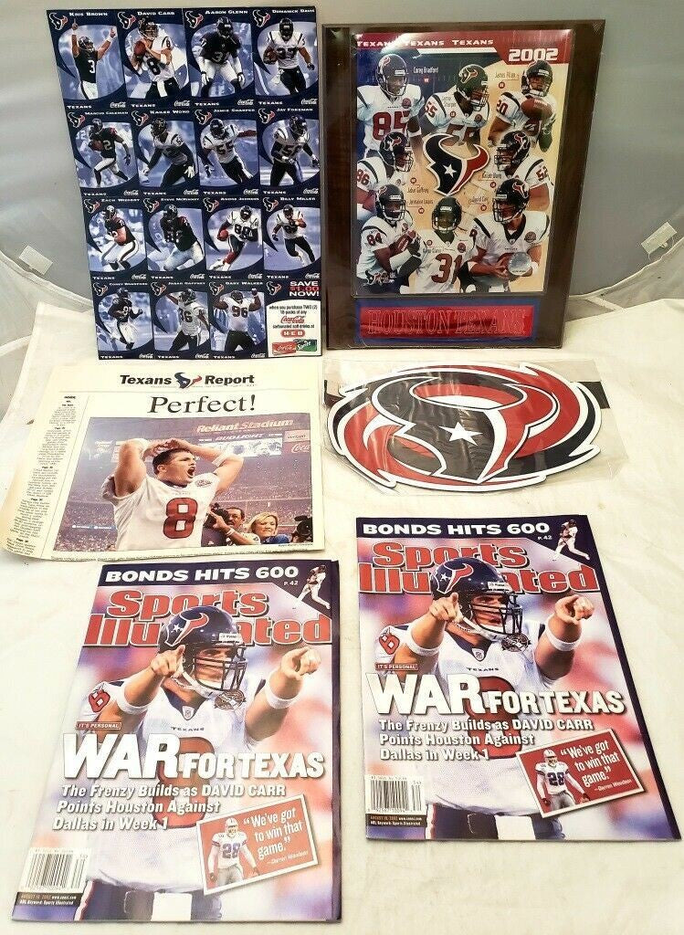 Lot of Houston Texans NFL Sports Collectibles / Magazine Bonds Hits 600