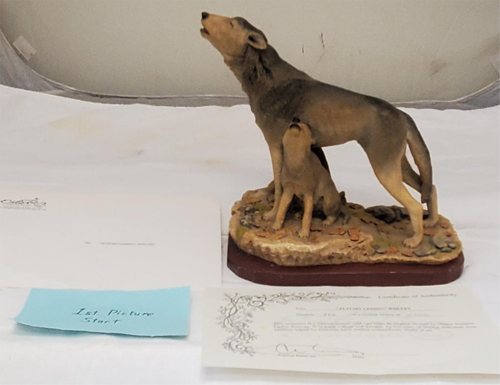 Estevez Creations Limited Wolves Wolf Autumn Lesson Made in Mexico Sculpture