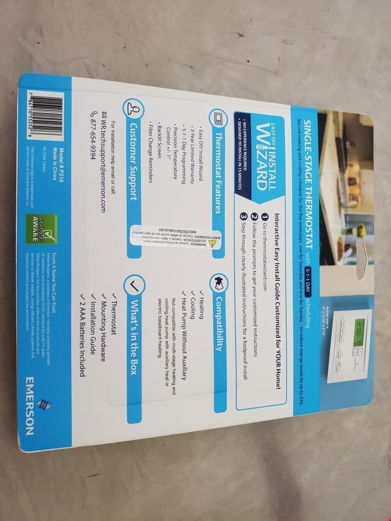 White-Rodgers Programmable Single Stage Thermostat with 5-1-1 Scheduling - #P210