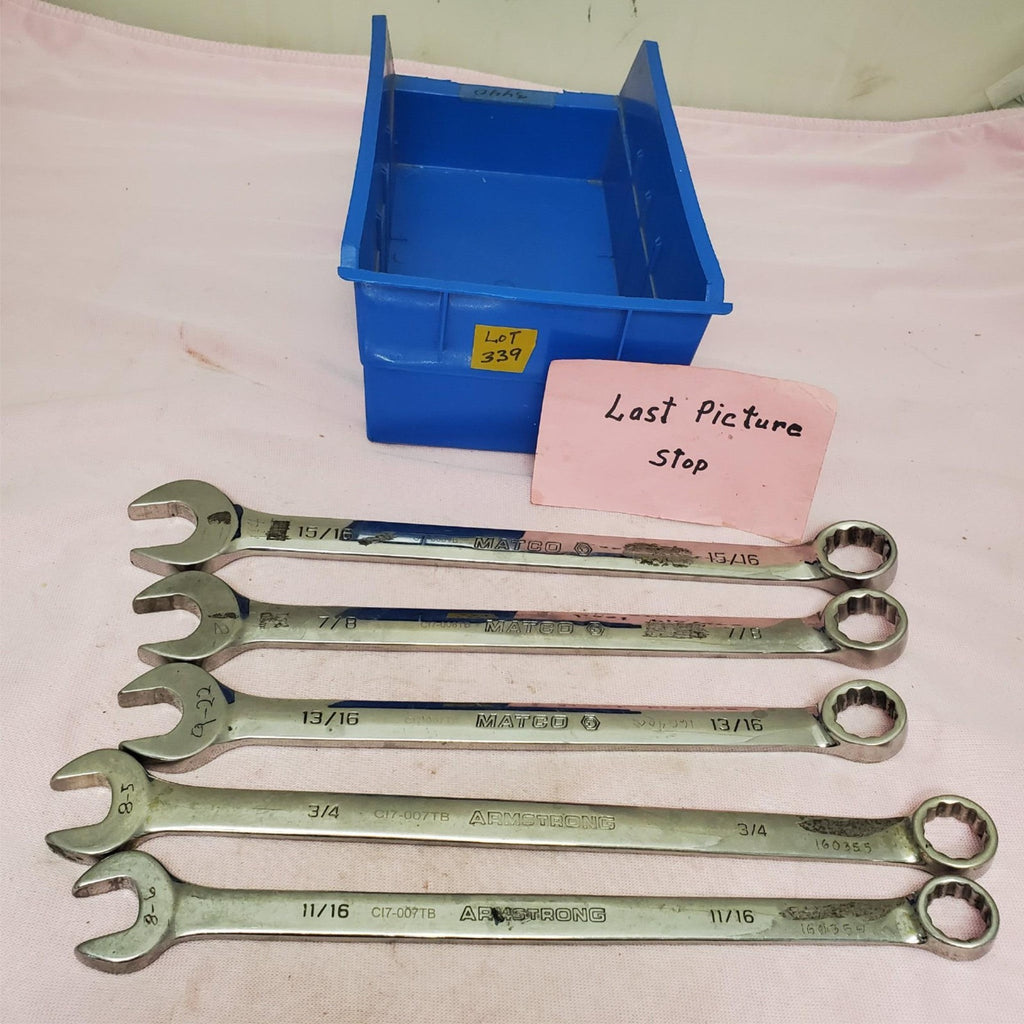 Lot of 5 Armstrong & Matco Combination Wrench Set LOT-339
