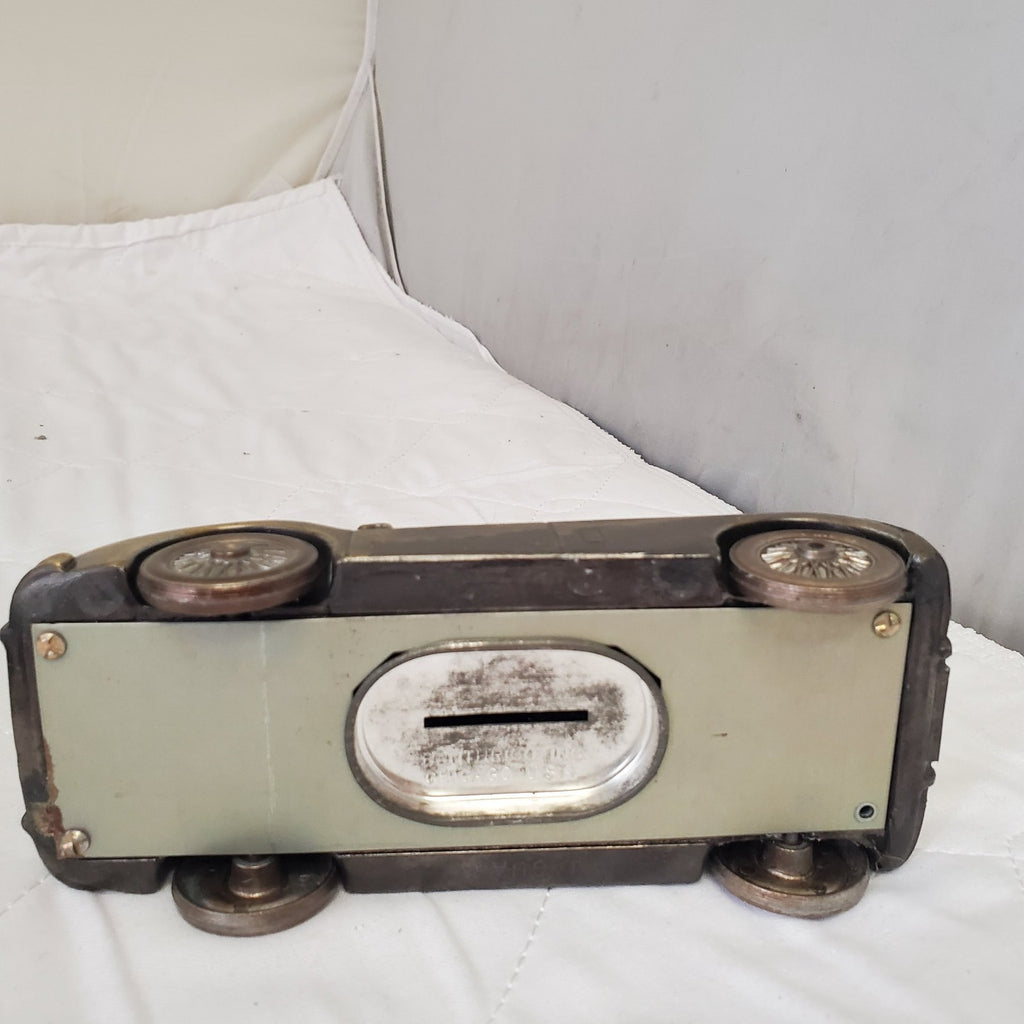 Vintage 1955 Banthrico Inc. Jaguar Cast Metal Car Coin Bank