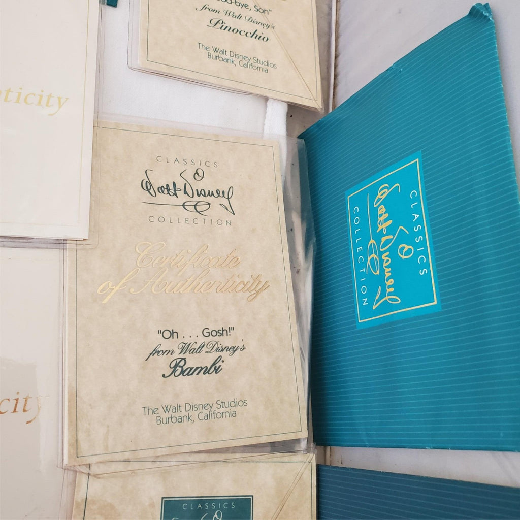 Large Lot of Walt Disney Collection Certificate of Authenticity COA Paperwork