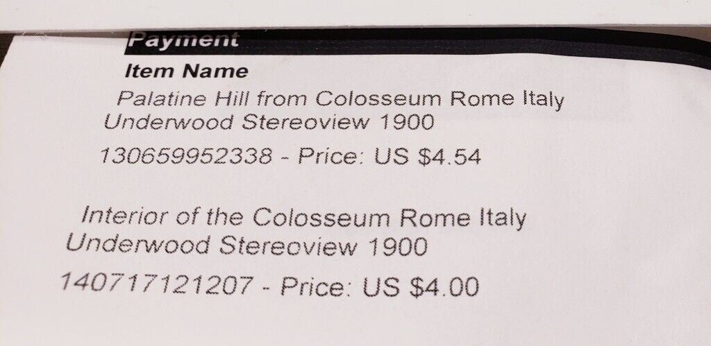 Underwood Stereoview Card 1900 Interior & Palatine Hill of Colosseum Rome Italy