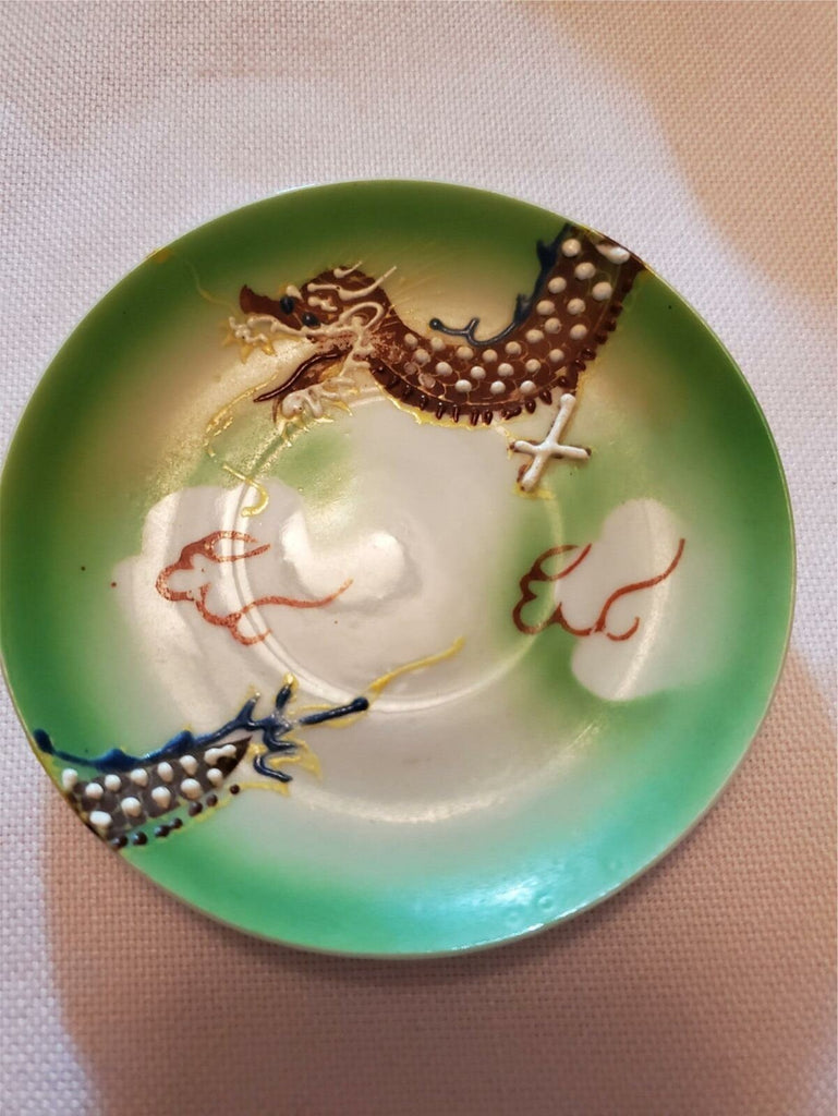 VTG Hand Painted Moriage Dragonware Demitasse Cup and Saucer Betson China Japan