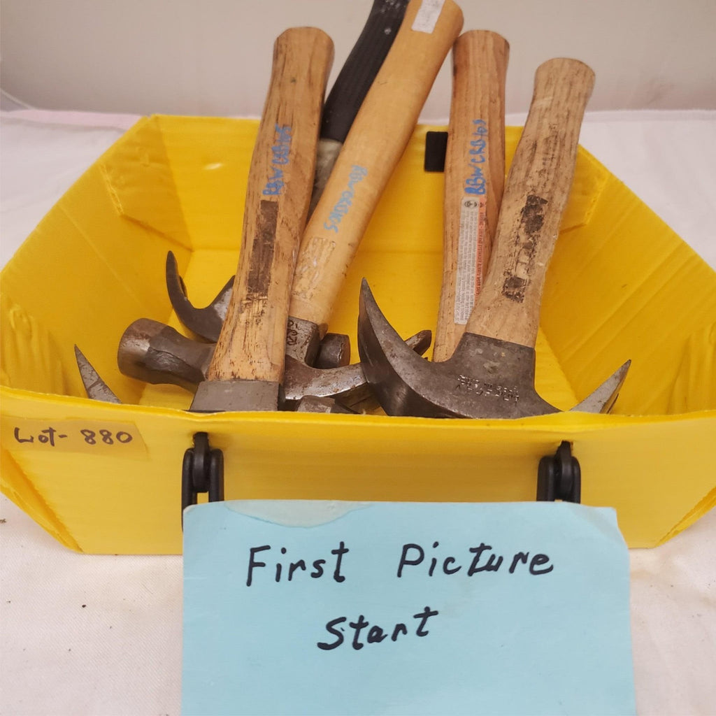 Lot of 5 Vintage Wooden Handle Claw Hammers LOT-880