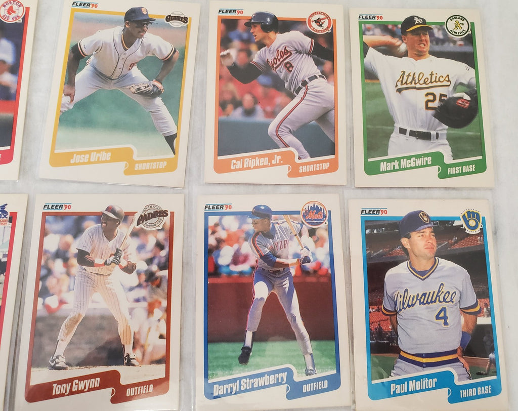 Vintage 1990 Fleer Most Valuable Baseball Trading Cards Lot Of 10