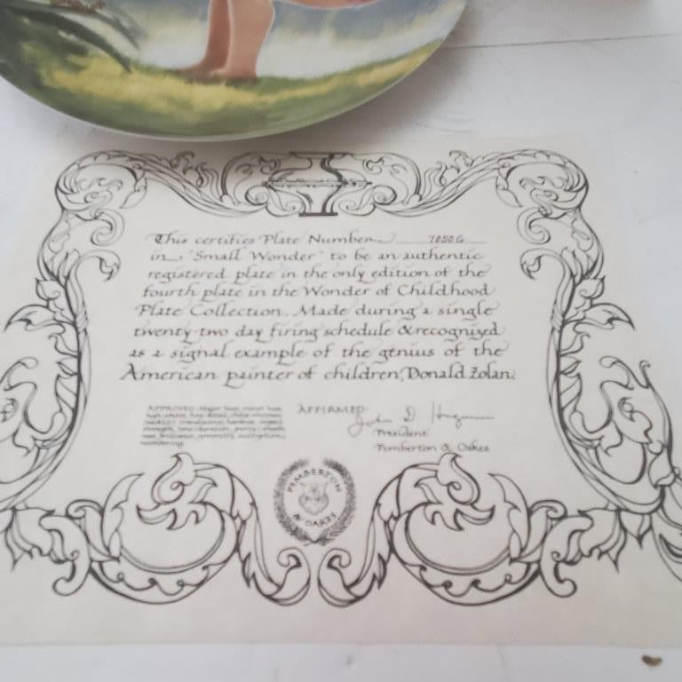 Pemberton & Oakes 1985 in Small Wonder Collector Plate by Donald Zolan