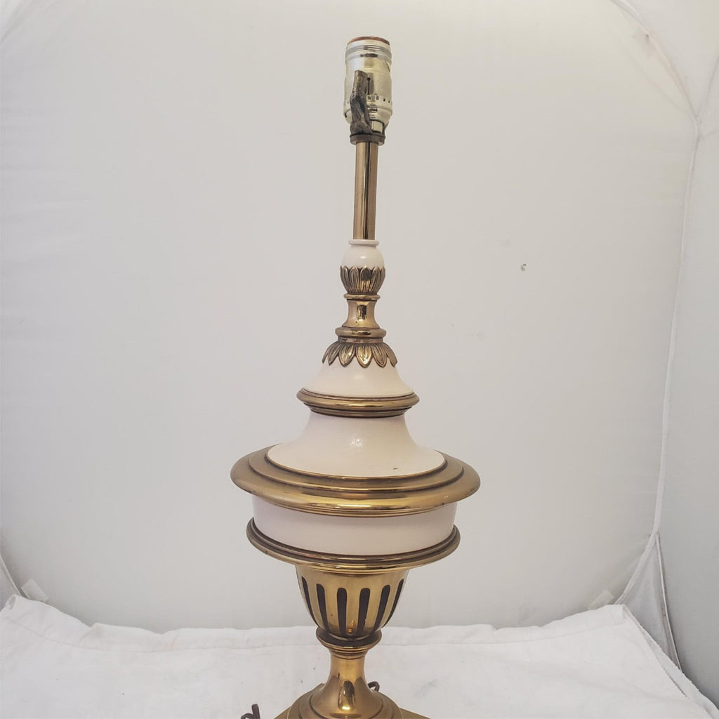 Vintage Stiffel Solid Brass Urn Trophy Ivory Enamel Lamp K