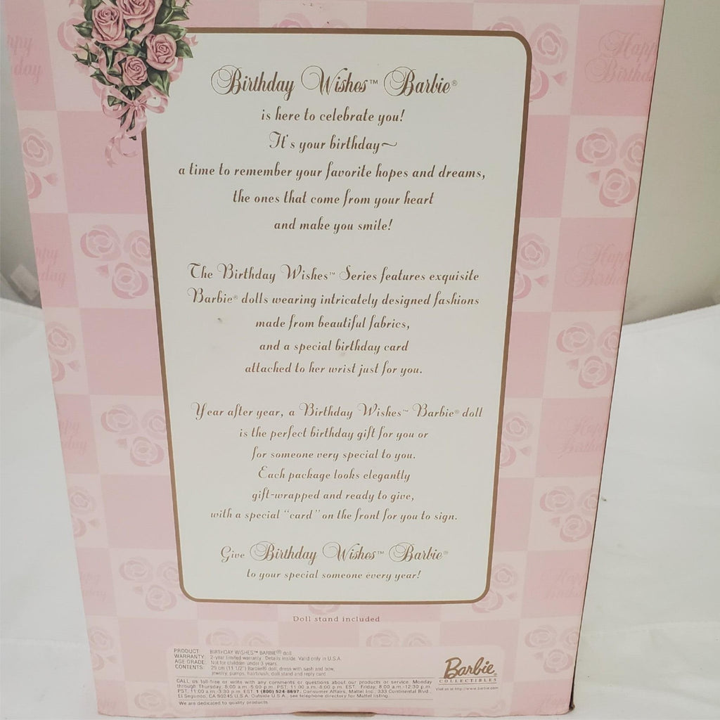Vintage 1998 Barbie Birthday Wishes Collection Edition 1st In Series Doll 
