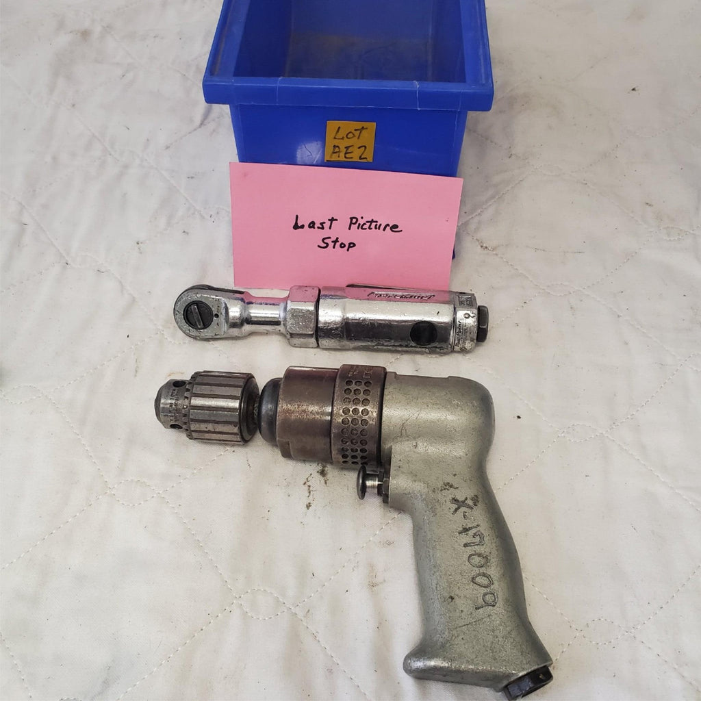 Rockwell Pneumatic Drill Air Tool & Blue Point AT200D Air Ratchet Wrench LOT-AE2