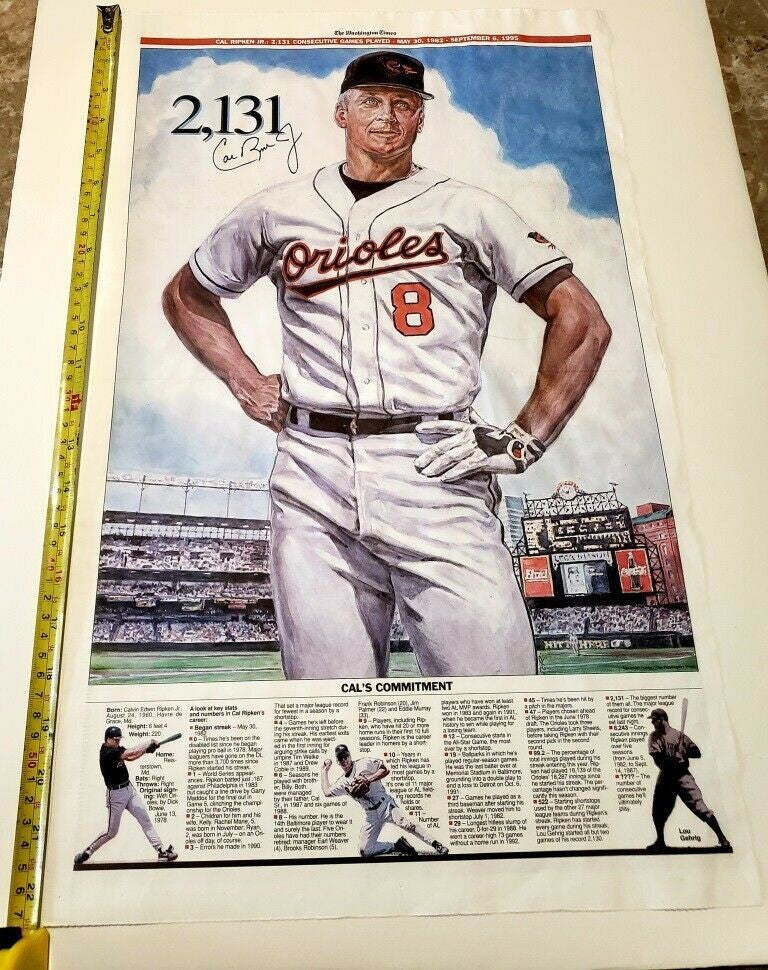 Cal Ripken, Jr. 2131 Consecutive Games Played 1982 - 1995 Cal's Poster