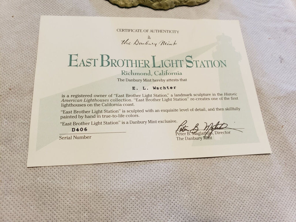 DANBURY MINT Historic American Lighthouses Collection EAST BROTHER LIGHT STATION