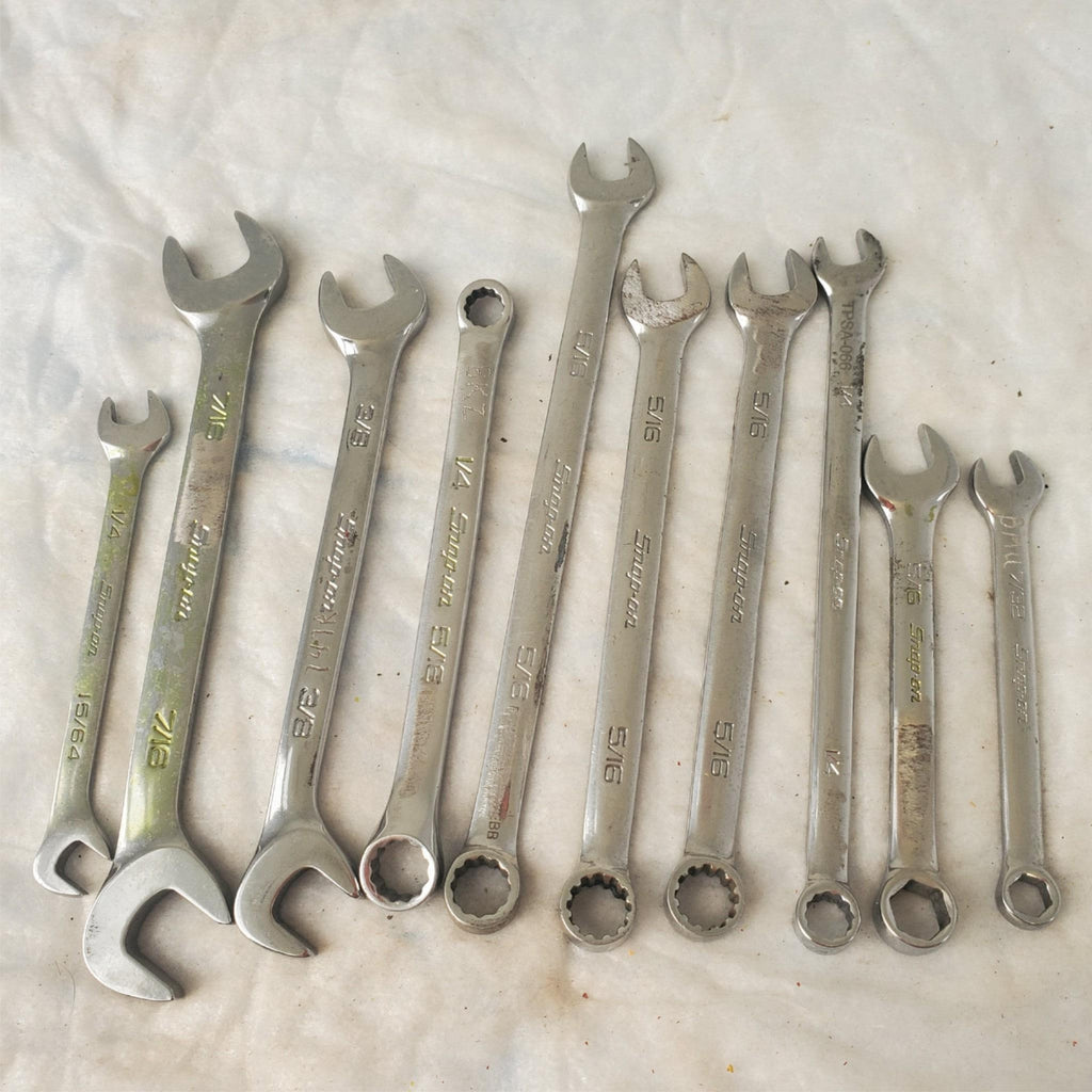 Lot of 10 Snap-On Double-Ended Open Wrench / Combination Wrench Tool LOT 351