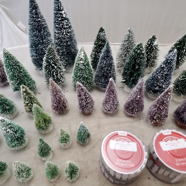 Holiday Time White Picket Fence 23.5" x 2" Christmas and Lot Christmas Tree