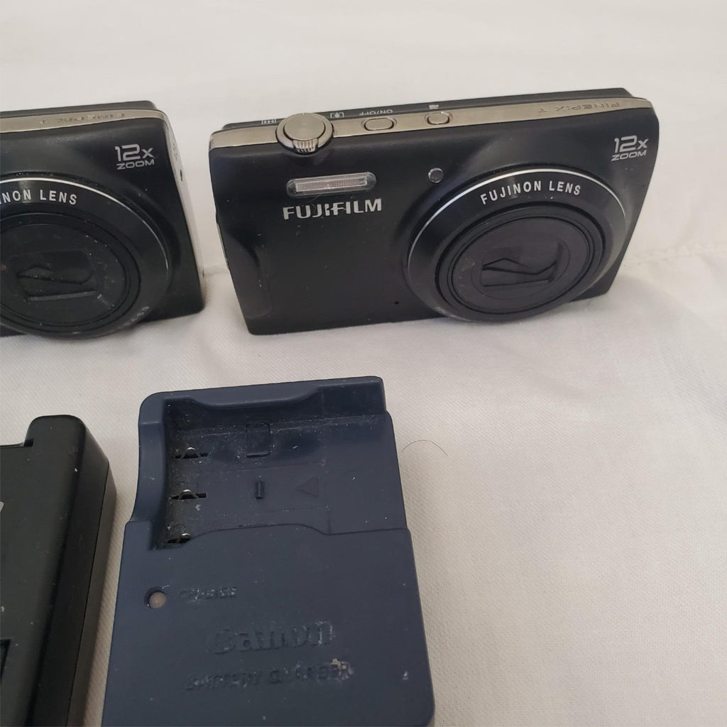 Lot of FujiFilm FinePix T555 Digital Camera & Various Batteries & Chargers