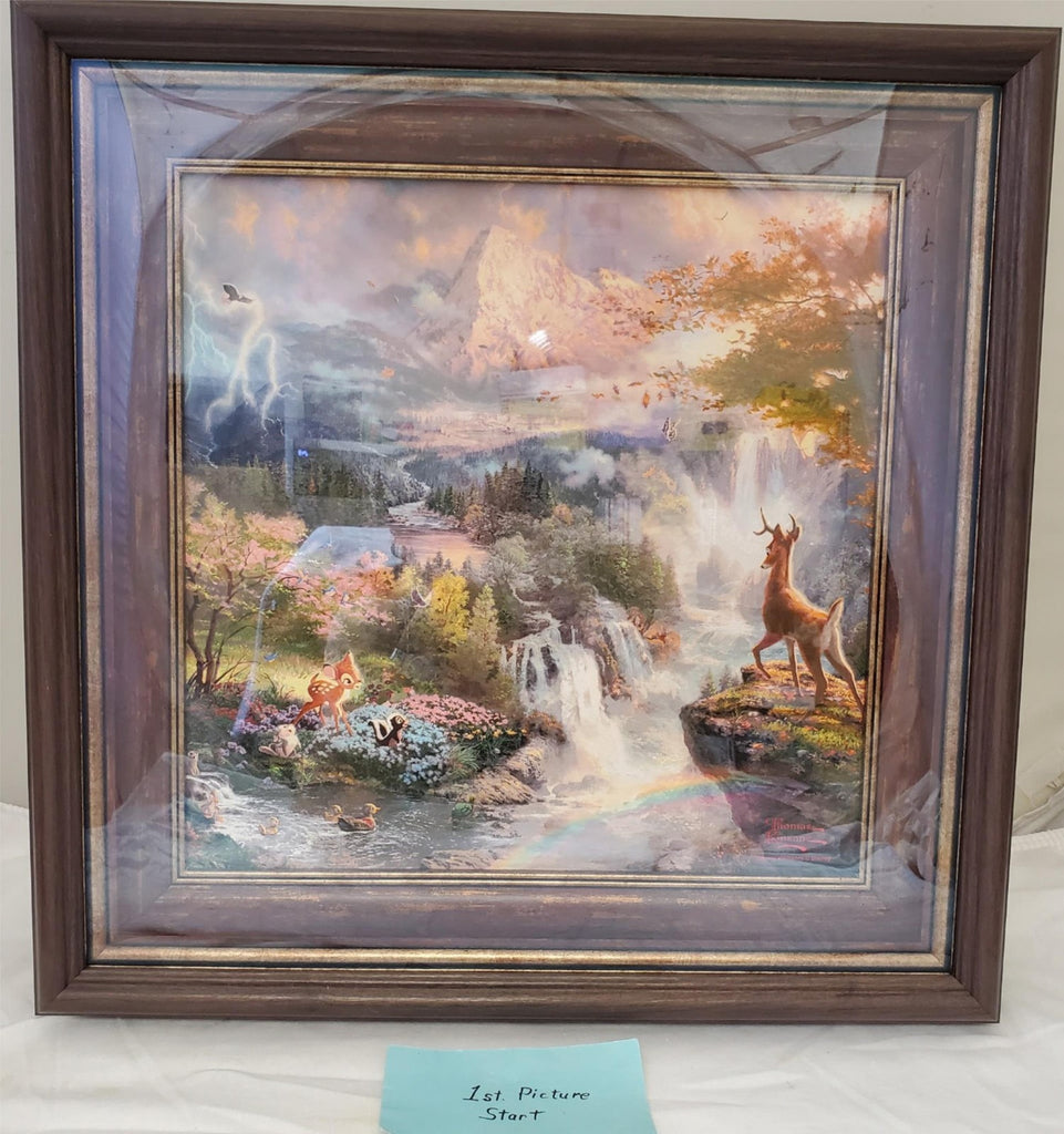 Thomas Kinkade Bambi’s First Year 14 x 14 LE Framed Canvas Disney Art 29/350