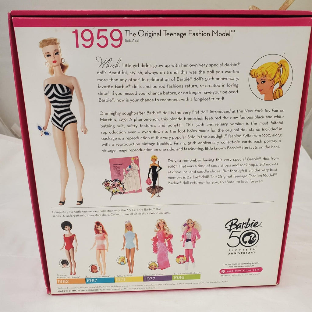 Barbie 1959 - The Original Teenage Fashion Model - 50th Anniversary