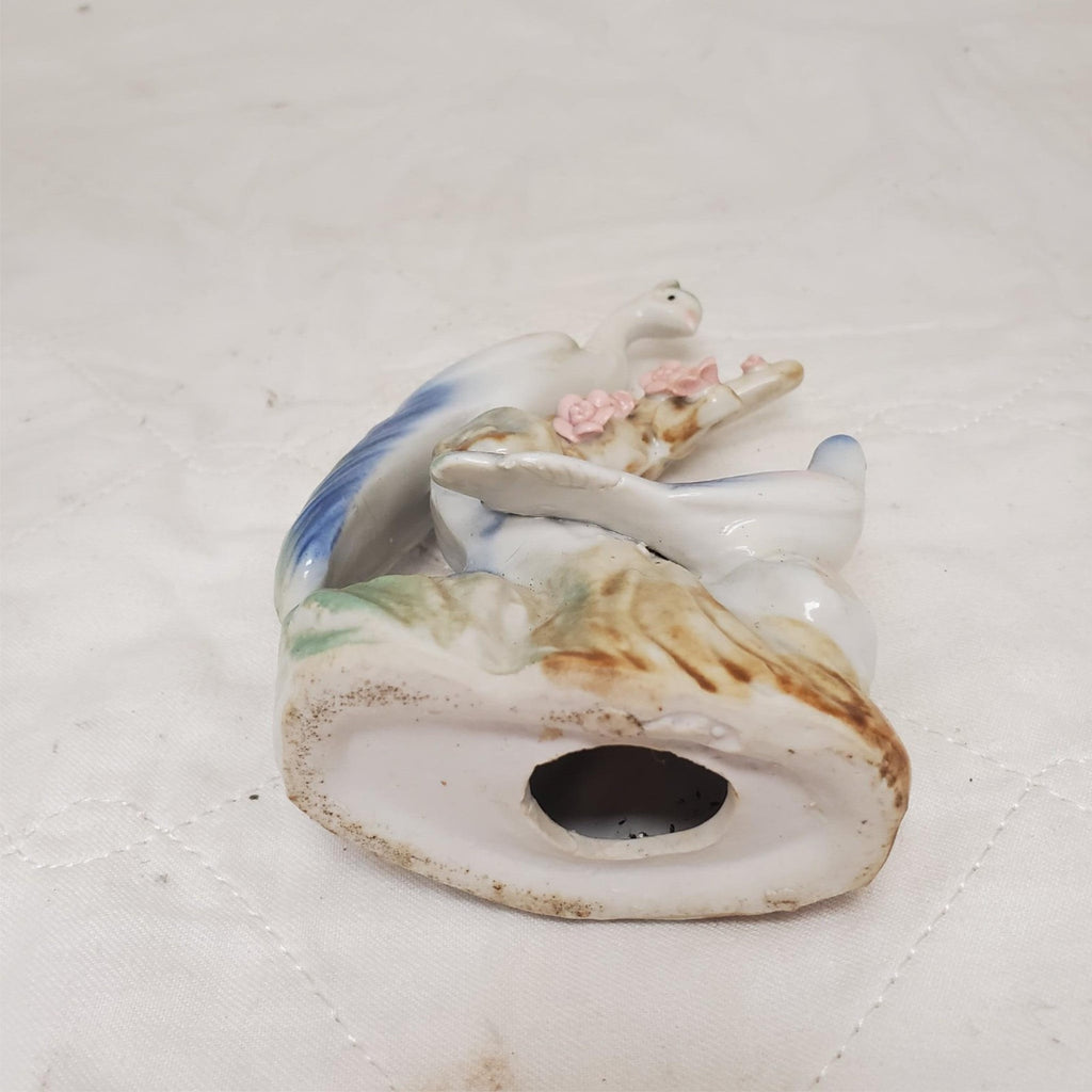 Ceramic Peacocks On Floral Pastels Branch Figurine 