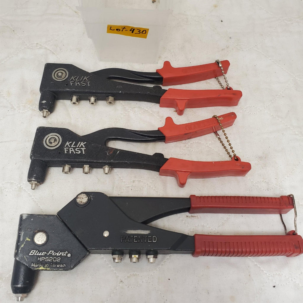 Lot of 3 Klik Fast Rivet Tools & 1 Blue-Point HPR50 Rivet Tool LOT-430