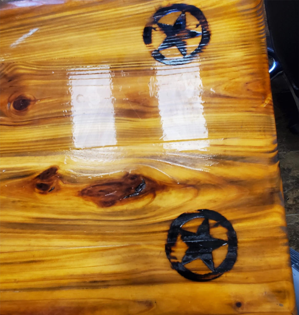 Oil Field Derrick Custom Made Wooden and Black Metal Long  Sofa Table 60 x 17 In