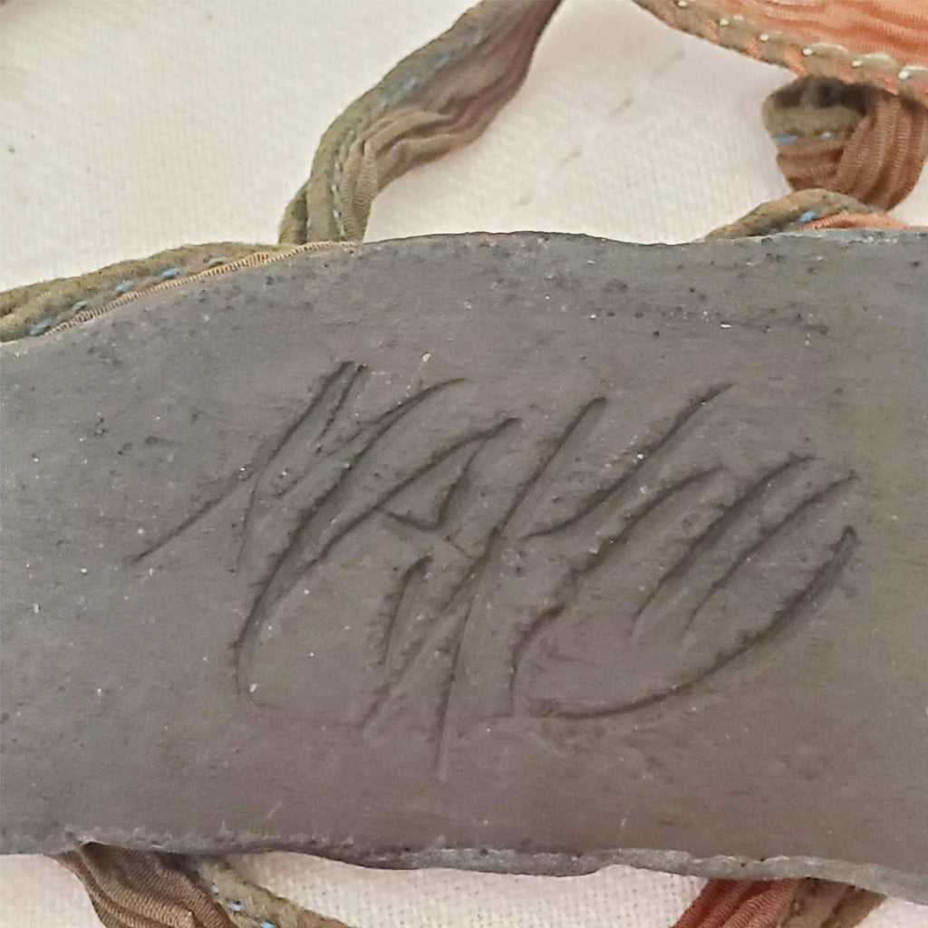 4" Vintage Signed Raku Pendant