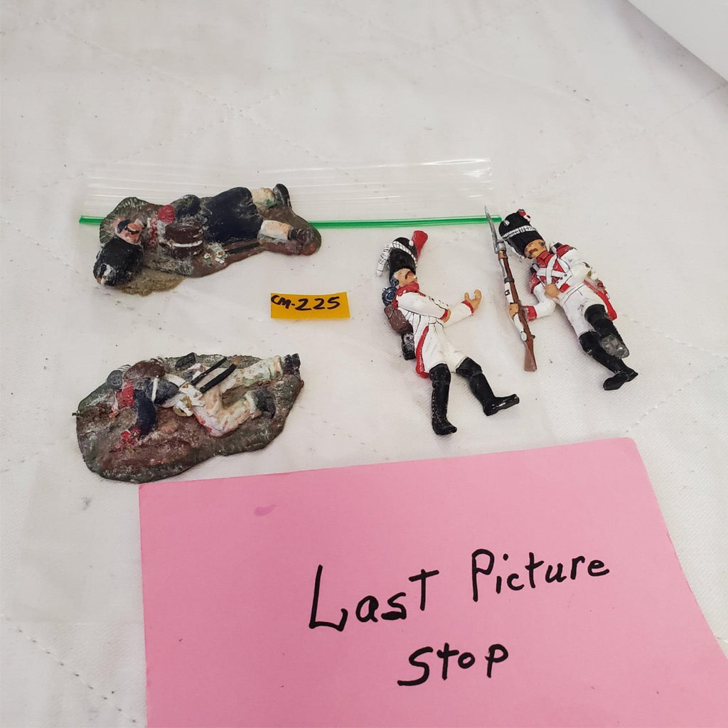 Lot of 4 Hand Painted Metal Toy Soldier Dead Units CM-225
