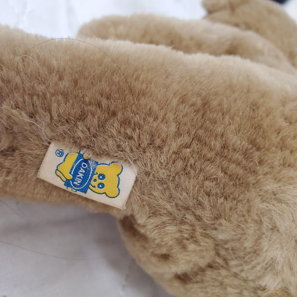 Set of 3 Vintage Plush Stuffed White Brown Bears & Dog Toys