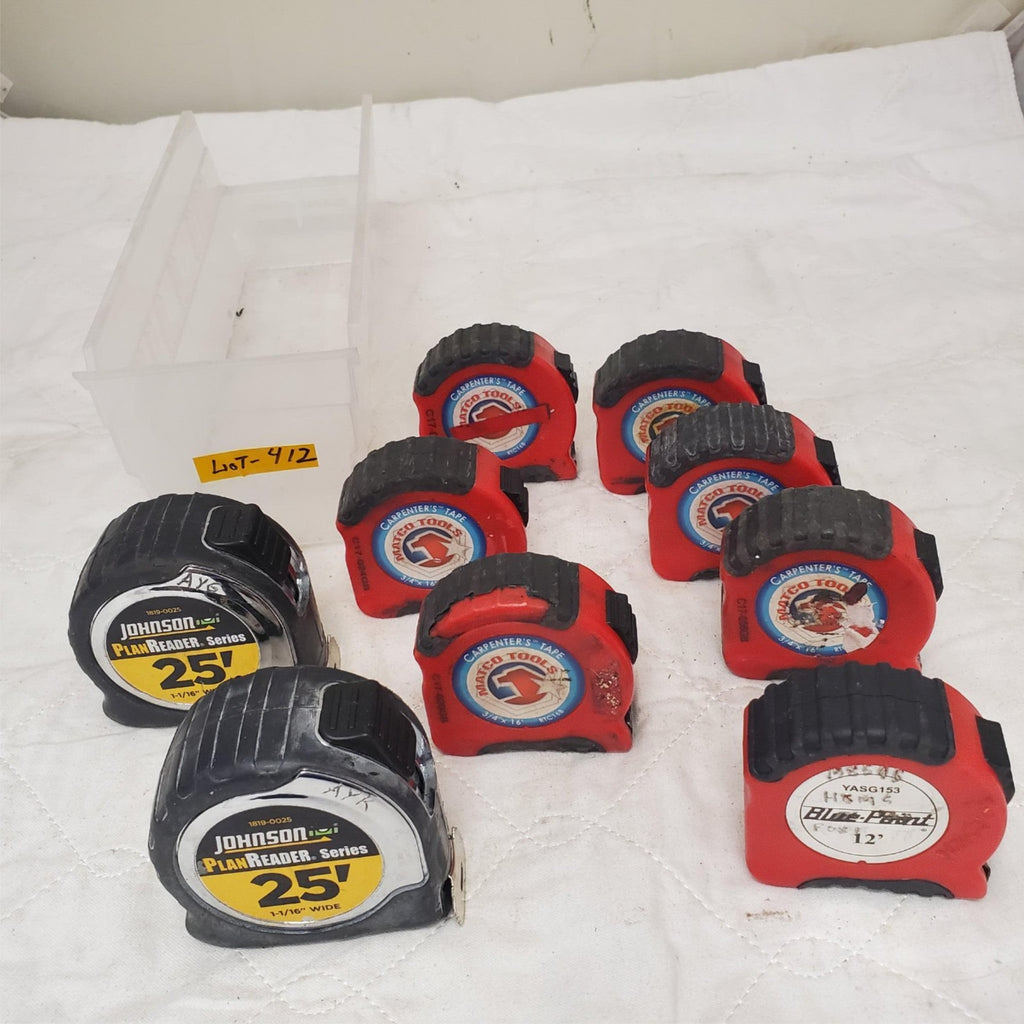 Lot of 9 Johnson, Matco & Blue Point Measure Tape LOT-412