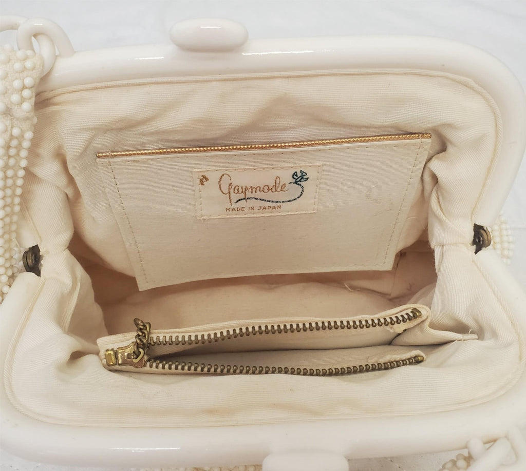 Vintage Gaymode Ivory Raffia Beaded Purse