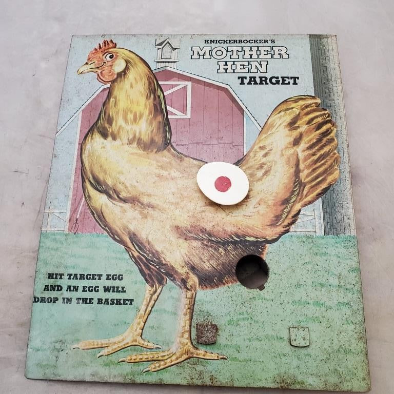 Vintage Knickerbocker Mother Hen Target Shooting Toy Game