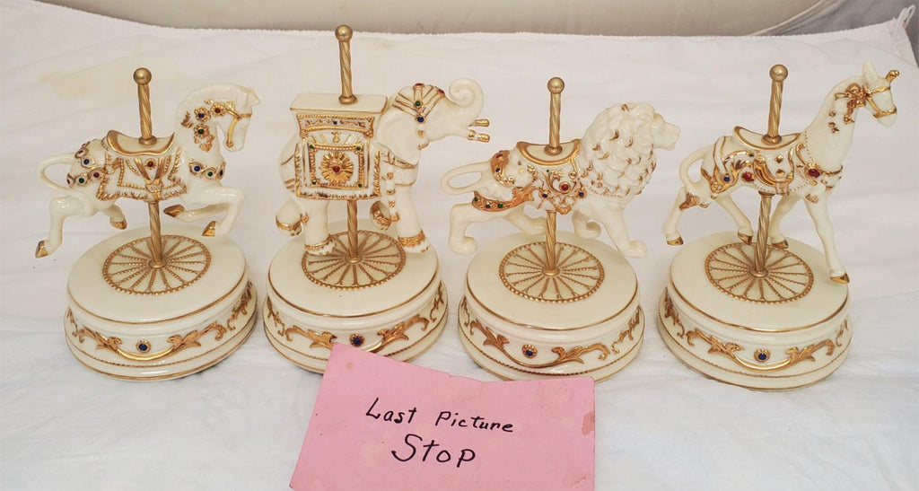 Lot of 4 Vintage Carousel Aan Francisco Music Box Company Maureen Drdak
