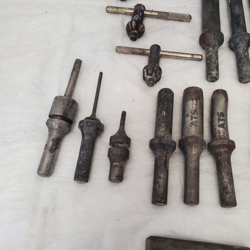 Lot of ATS Rivet Shank Collar Buster Bits, Drill Chuck Key LOT-696