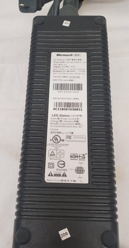 Microsoft XBox 360 HP-AW175EF3 AC Power Supply Adapter