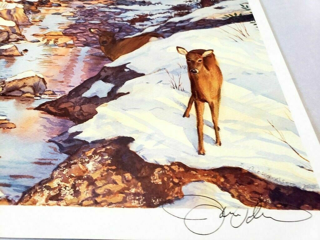 Christmas Morning Art Print Deer and Train Station By Ken Harris