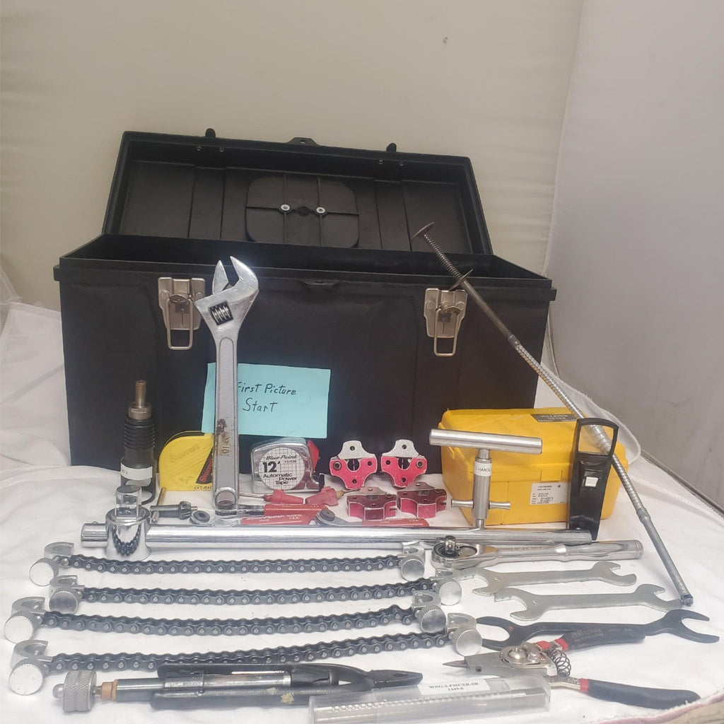 Lot of Assorted Plumbing and Pipe Fitting Tools with Chain Wrenches and Toolbox