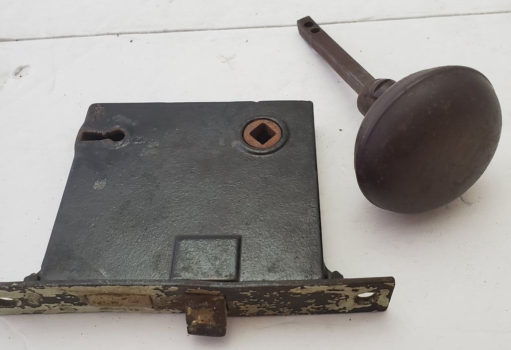 Vintage Original Antique Cast Iron Door Knob Lock