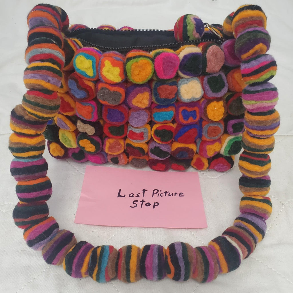 Vintage Felt Clutch Cherry Made in Nepal Handbag